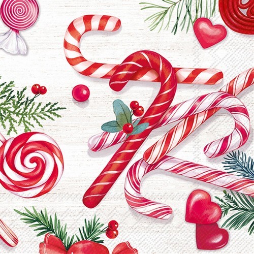 Tovaglioli candy canes - 20,