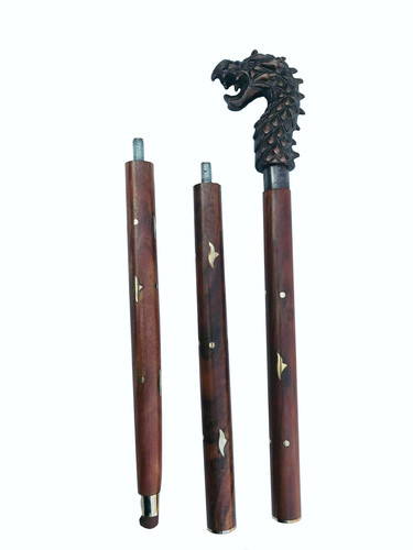 Bastone canna legno - , testa