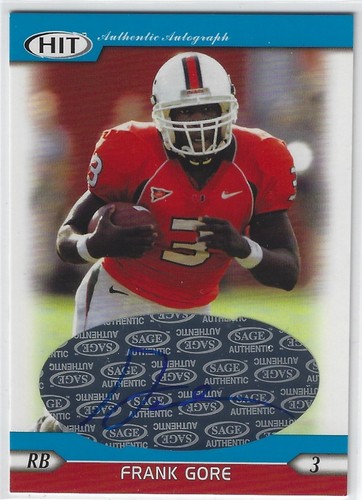 Cartolina autografa frank gore - cartolina,